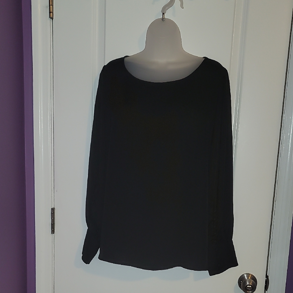 Express Classic Black Pullover Scoop Neck Blouse Sz: XL